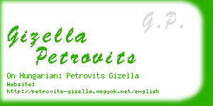 gizella petrovits business card